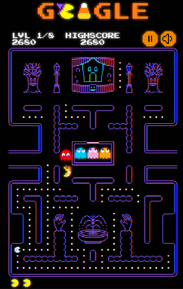 Pacman bei Google im Helloween Look